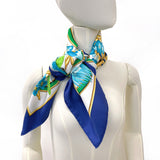 HERMES scarf Carre 90 Caraibes Caribbean silk blue Women Used