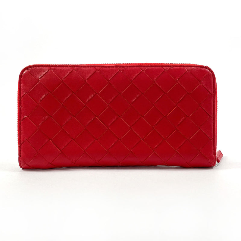 BOTTEGAVENETA purse Zip Around Intrecciato leather Red unisex Used