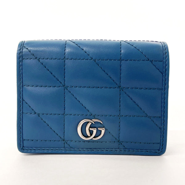 GUCCI wallet 466492 GG Marmont Compact wallet leather blue Women Used