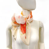 HERMES scarf Carre 90 la rosee rose drop silk beige beige Women Used