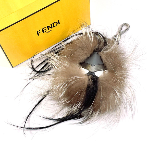 FENDI key ring 7AR398 Bagbugs Monster Bag charm Fox/leather gray gray unisex Used