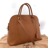 HERMES Handbag Bolide35 Courchevel Brown 〇ZCarved seal Women Used - JP-BRANDS.com