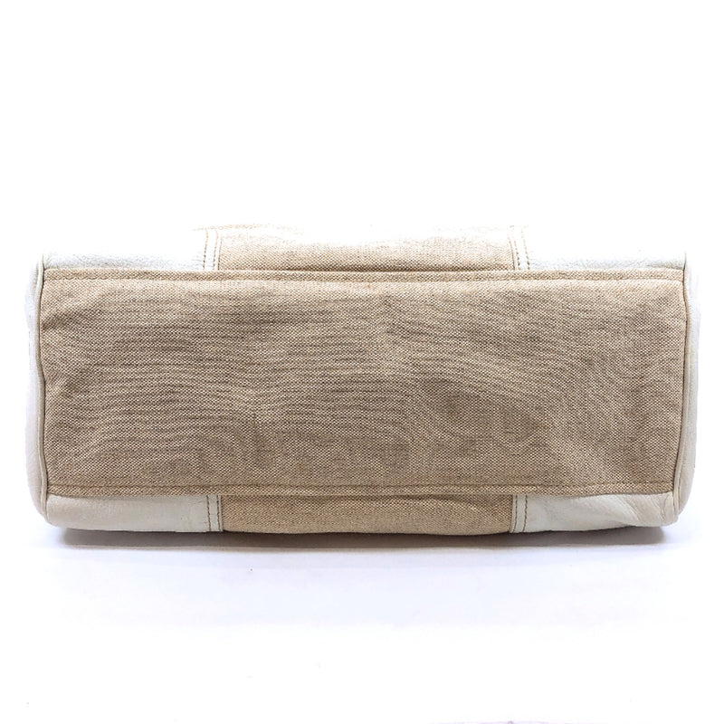PRADA PRADA Tote Bag Canvas / Leather Beige White Women Used