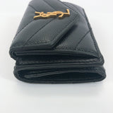 SAINT LAURENT PARIS Tri-fold wallet 505118-BOWA1-1000 Compact wallet leather black Women Used
