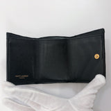 SAINT LAURENT PARIS Tri-fold wallet 505118-BOWA1-1000 Compact wallet leather black Women Used
