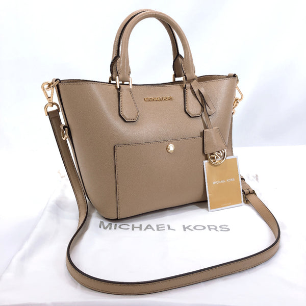 Michael Kors Shoulder Bag 2way leather beige Women Used
