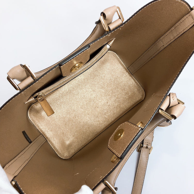 Michael Kors Shoulder Bag 2way leather beige Women Used