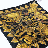 HERMES scarf Pleatedscarf Carre  l'or des chefs silk black gold Women Used - JP-BRANDS.com