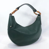 GUCCI Shoulder Bag 137577 Bamboo one belt leather green Women Used - JP-BRANDS.com