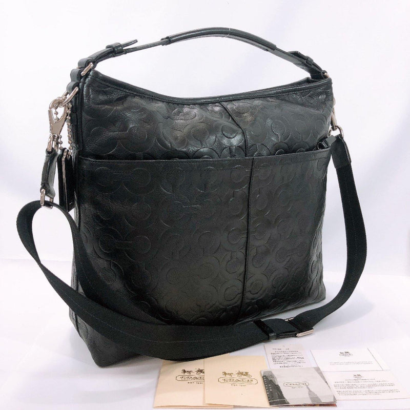 COACH Shoulder Bag 70249 Signature Messenger bag leather black mens Us –