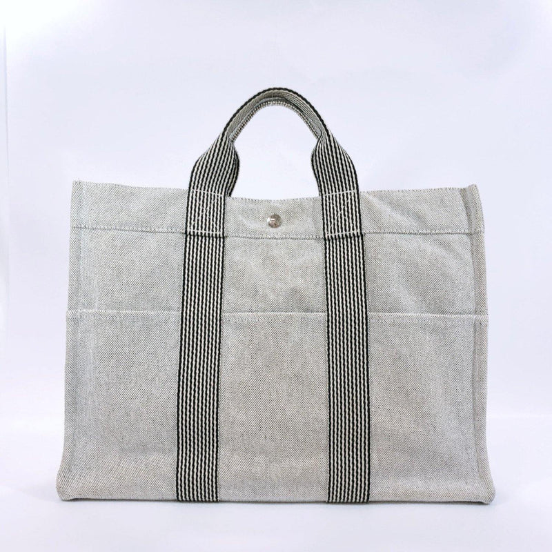 HERMES Tote Bag New fool toe MM canvas gray SilverHardware Women Used –