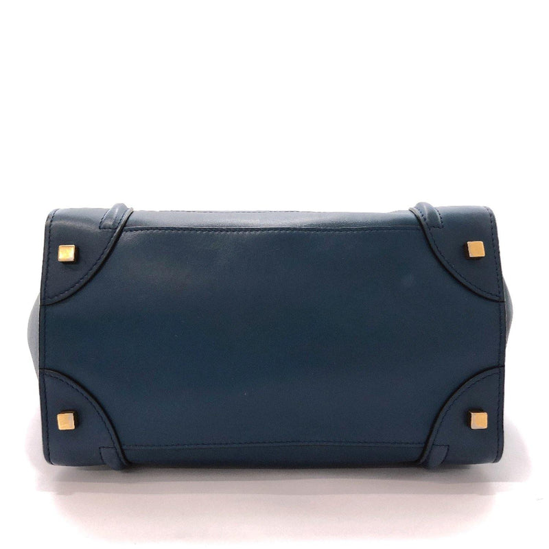 CELINE Handbag F-AT-0143 Luggage Mini shopper leather blue Women Used - JP-BRANDS.com