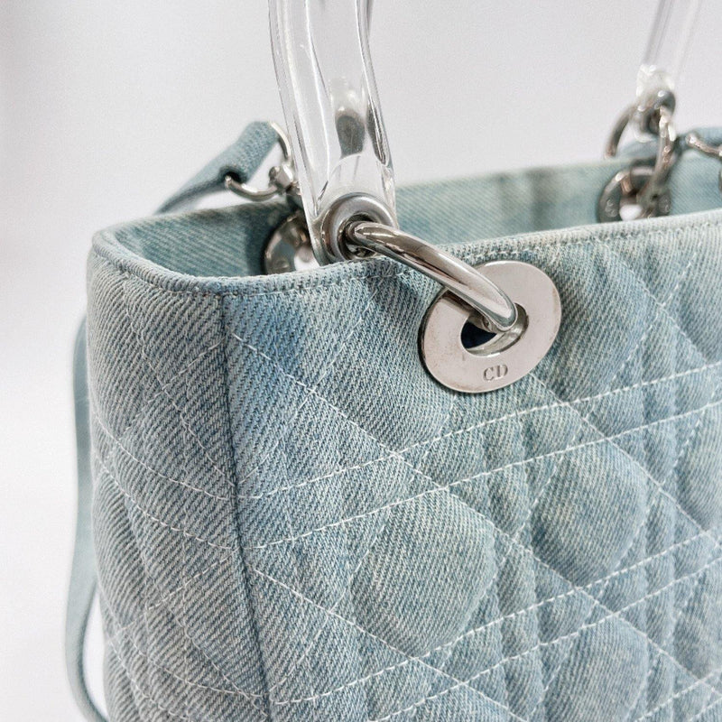 Christian Dior Shoulder Bag MA-1928 Lady Dior Canage 2way denim blue W –