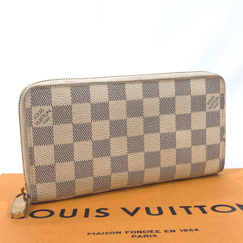 LOUIS VUITTON purse N60019 Zippy wallet Damier Azur Canvas white