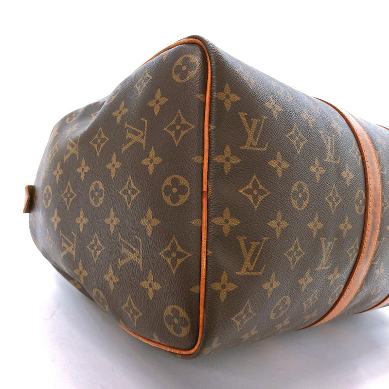 Used Louis Vuitton Brown Leather Keepall 45 Travel Bag