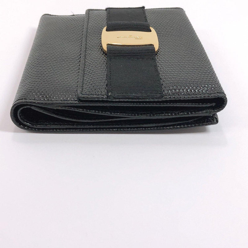 Salvatore Ferragamo wallet Vala leather black Women Used - JP-BRANDS.com