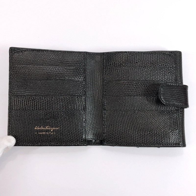 Salvatore Ferragamo wallet Vala leather black Women Used - JP-BRANDS.com