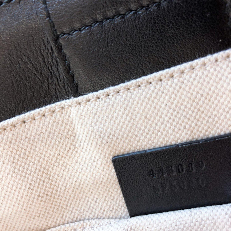 GUCCI Handbag 443089 Double G GG RIBBON Japan limited model leather black Women Used - JP-BRANDS.com