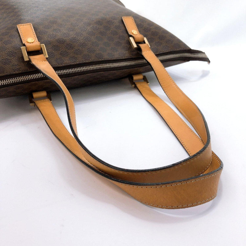 CELINE Tote Bag Macadam pattern PVC/leather Brown Women Used - JP-BRANDS.com