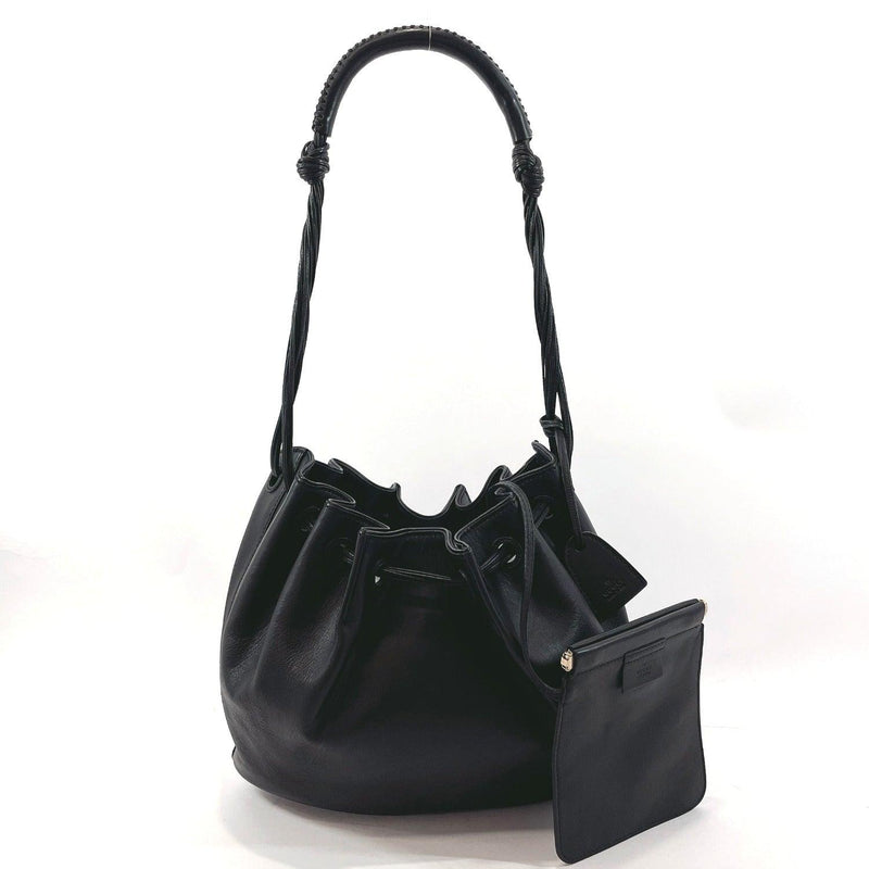GUCCI Shoulder Bag 94901 drawstring type leather Black Women Used - JP-BRANDS.com