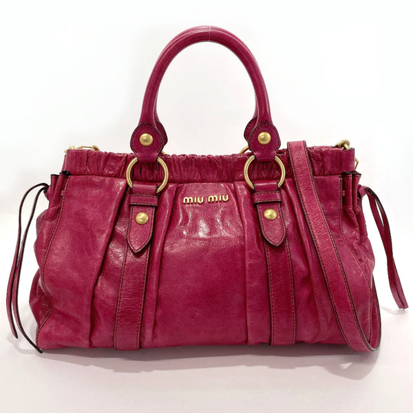 MIUMIU Handbag 2WAY leather pink Women Used