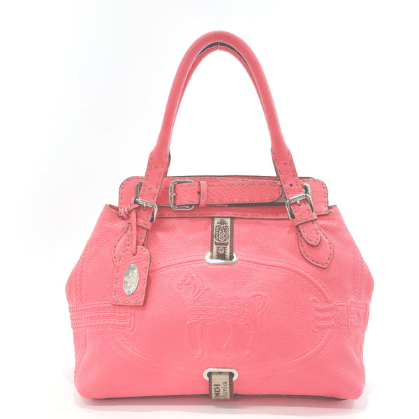 FENDI Handbag Celeria Villa Borghese leather pink Women Used