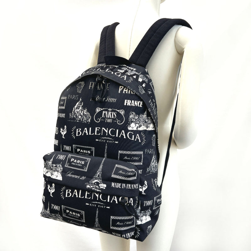 BALENCIAGA Backpack Daypack paris graphic print canvas Black Women Used