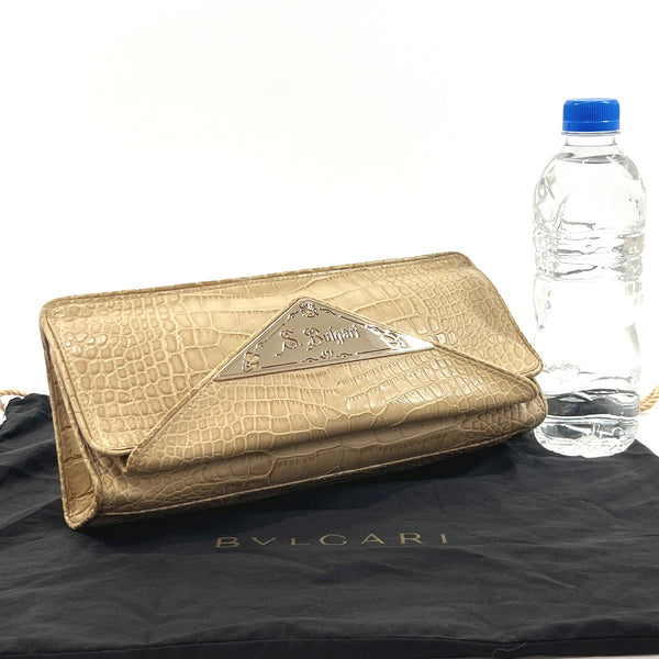 BVLGARI Clutch bag Crocodile/ beige Women Used