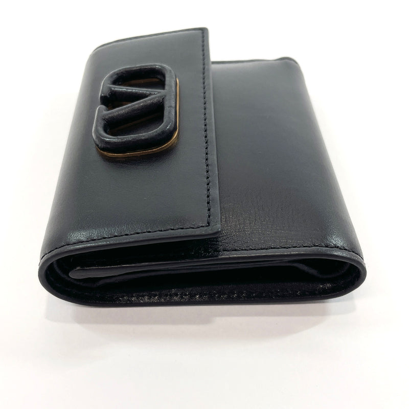 VALENTINO GARAVANI Tri-fold wallet TW2P0T39HFB V sling leather Black Women Used