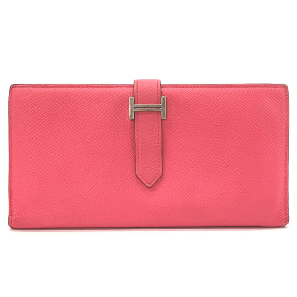 HERMES purse bearn soufflet Epsom pink pink CCarved seal Women Used