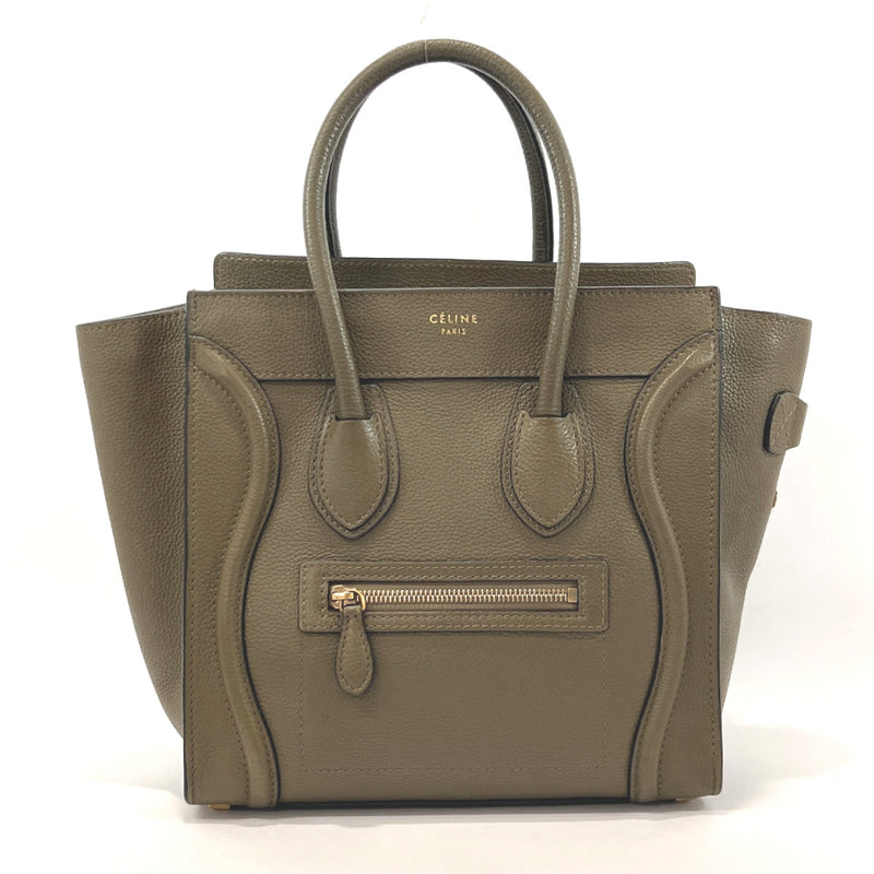 CELINE Handbag F-VP.0132 Luggage micro shopper leather khaki Women Used