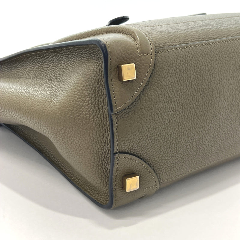 CELINE Handbag F-VP.0132 Luggage micro shopper leather khaki Women Used