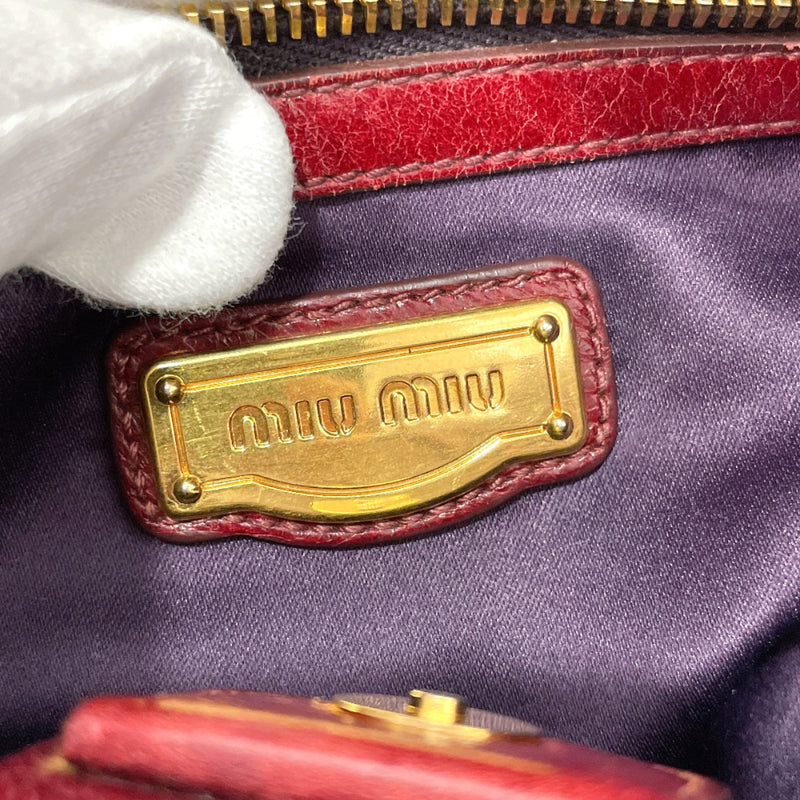 Used MIU MIU Pouch/Leather/Red Bag