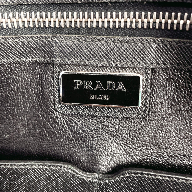 PRADA Business bag Triangle with logo leather blue mens Used