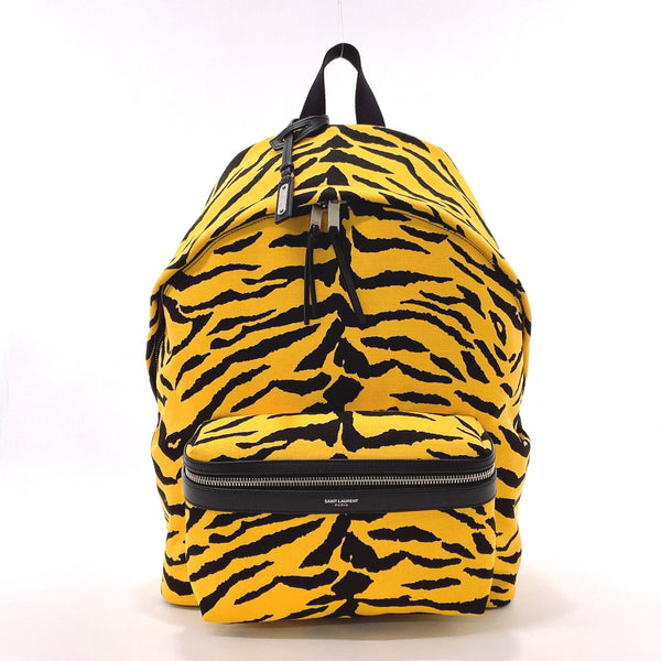 SAINT LAURENT PARIS Backpack Daypack 534967 Zebra pattern canvas yellow yellow mens Used