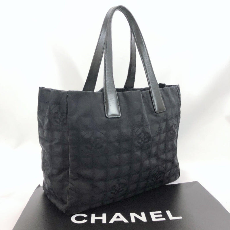 CHANEL Tote Bag New Travel Line MM canvas/leather black Women Used - JP-BRANDS.com