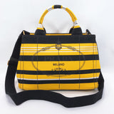 PRADA Tote Bag B2439B Canapa mini canvas yellow Women Used