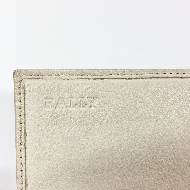 BALLY Card Case TAGO/13 name card holder Grain Calfskin Leather white unisex Used - JP-BRANDS.com