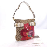COACH Shoulder Bag 6123 Signature Floral canvas/leather Brown Red Women Used - JP-BRANDS.com
