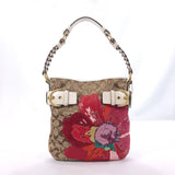COACH Shoulder Bag 6123 Signature Floral canvas/leather Brown Red Women Used - JP-BRANDS.com