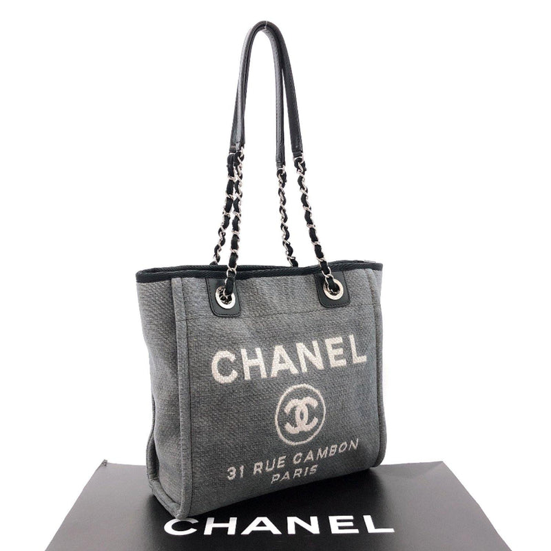 Large black leather '31 Rue Cambon' tote bag