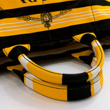 PRADA Tote Bag B1872G Canapa GM Stripe pattern 2way canvas yellow black Women Used