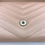 SAINT LAURENT PARIS purse INN372264.0317 V stitch YSL logo Flap type leather pink Women Used - JP-BRANDS.com