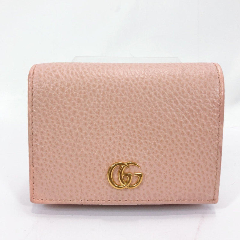 GUCCI wallet 456126 GG Marmont Mini wallet Grain leather pink Women Used - JP-BRANDS.com