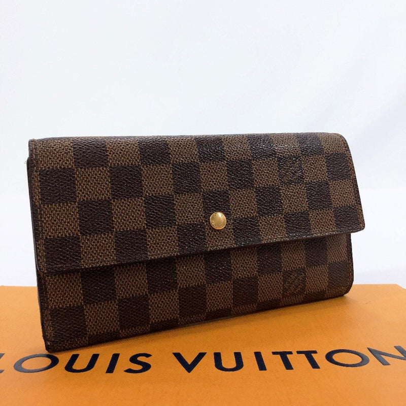 LOUIS VUITTON purse N61217 Portefeiulle International Damier canvas Brown unisex Used - JP-BRANDS.com