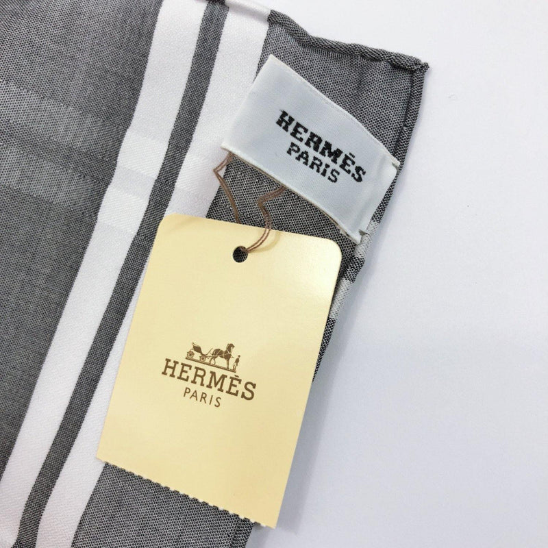 HERMES handkerchief Pocket chief cotton gray unisex New - JP-BRANDS.com