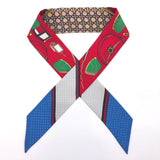 HERMES scarf Twilly silk Red blue Women Used - JP-BRANDS.com