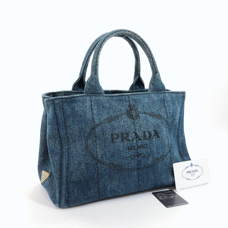 Prada Canapa Tote Bag Handbag Denim Women Mini 2WAY Shoulder bag 1BG439