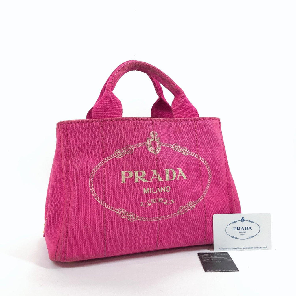 PRADA Tote Bag BN2439 Canapa mini canvas pink Women Used – JP