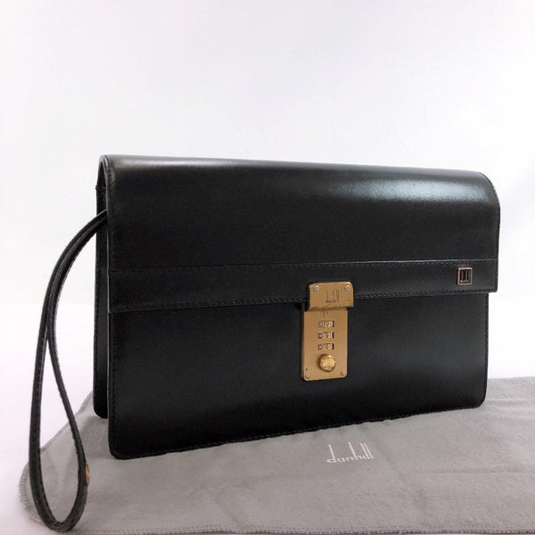 Dunhill business bag Number lock leather black mens Used – JP 